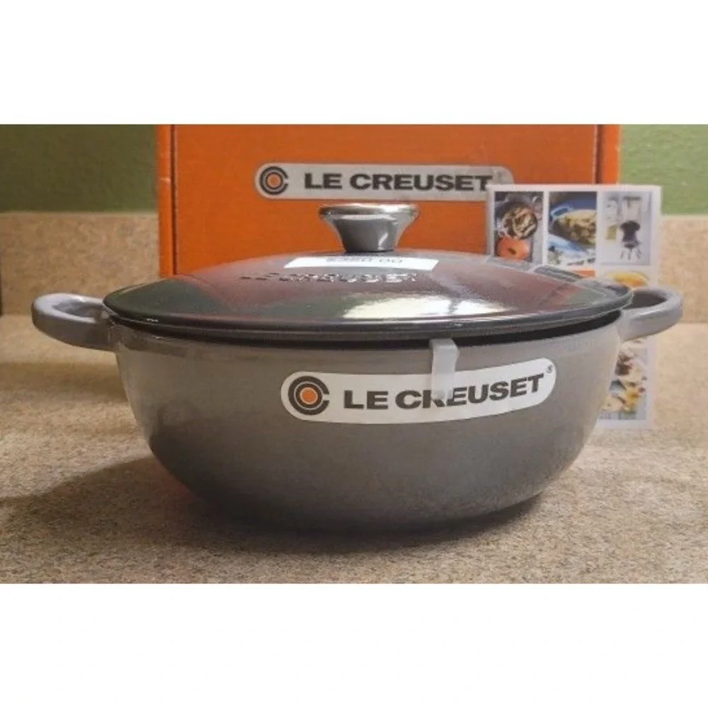 Le Creuset Signature 3.5‎ Qt Cast Iron Braiser #24 Oyster Flint Gray NIB NOS